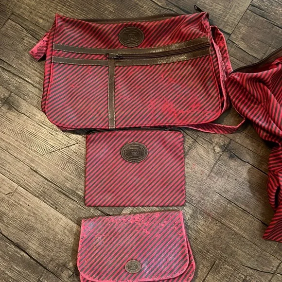 Gucci Authentic Original 70’s 6 Piece Boston Collection Tan and Red - Picture 14 of 17